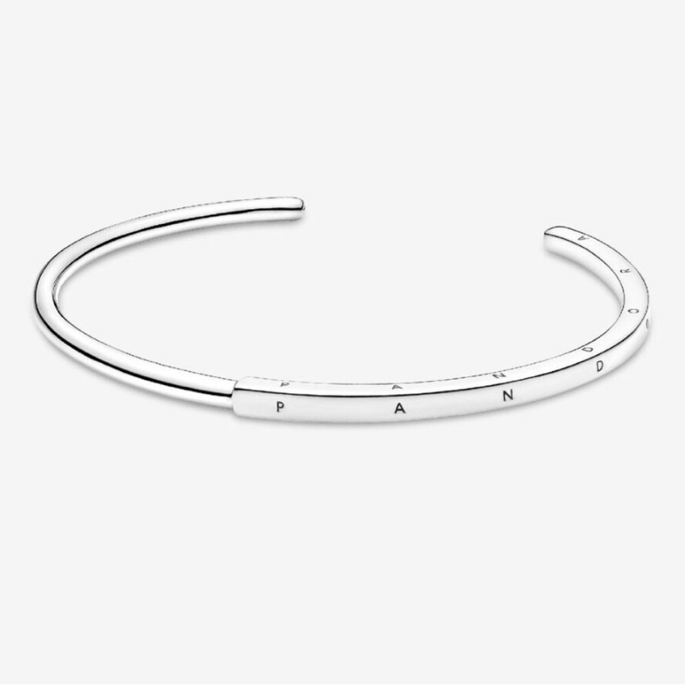 PANDORA Sterling Silver Signature I-D Open Bangle 599493C00-3